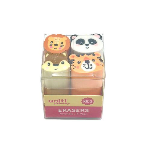 Uniti Kids Animal Erasers 4 Pack
