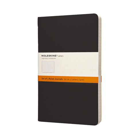 Moleskine Cahier Large Notebook Ruled 3 Pack Black