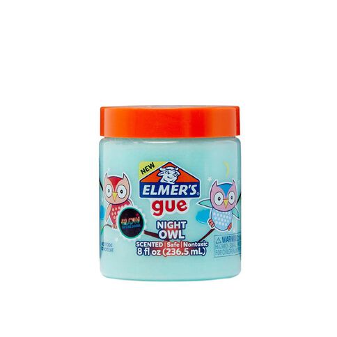 Elmer's Gue Premade Slime Night Owl Glow In The Dark Jar