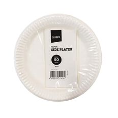 SURV. Paper Side Plates 18cm 50 Pack White