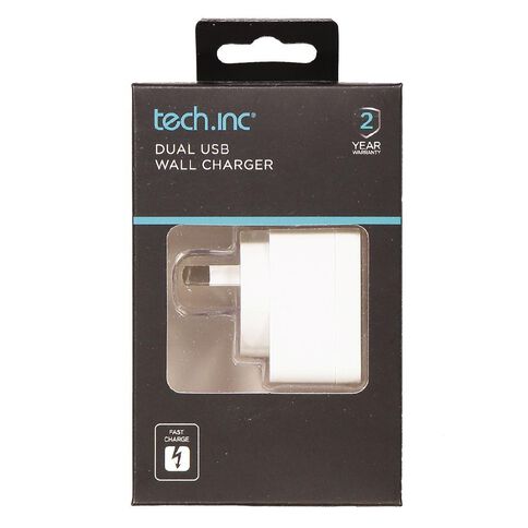Tech.Inc Dual USB 3.4A Wall Charger 1A + 2.4A