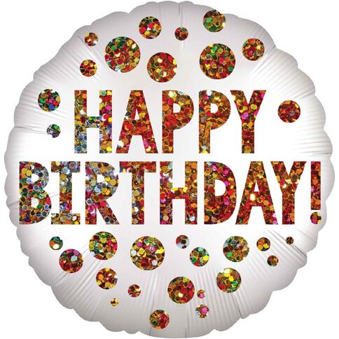 Anagram 45cm Standard Satin XL Satin Infused Happy Birthday Sequins