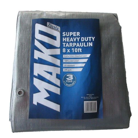 Mako Tarpaulin Silver/Black 205gsm 8ft x 10ft