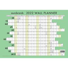 Eurobrands Wall Planner 2022 (297 x 420mm) Laminated A3