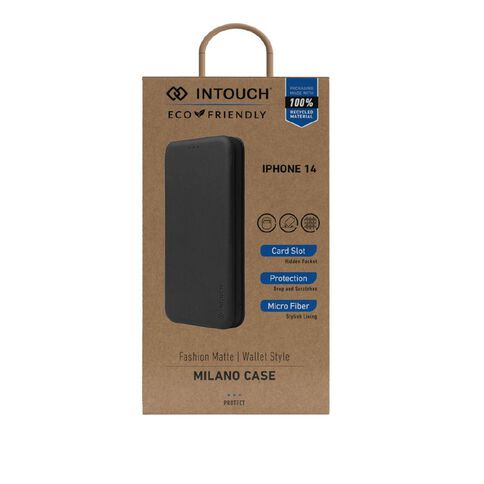 INTOUCH iPhone 14 Milano Wallet Case Black