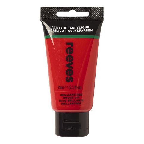 Reeves Fine Acrylic Paint Brilliant Red 75ml