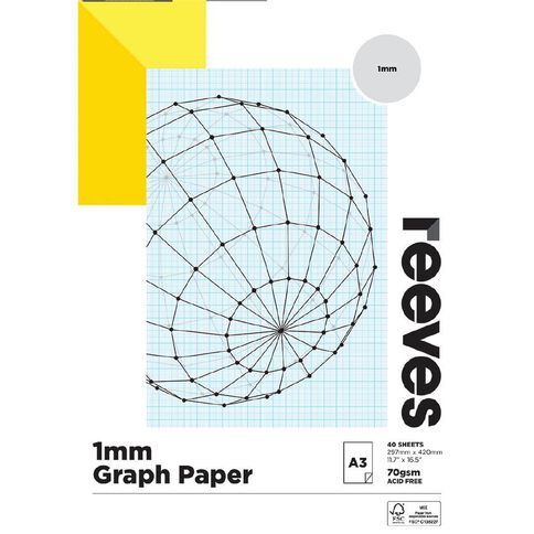 Reeves Graph Pad 1mm 70gsm 40 Sheets A3