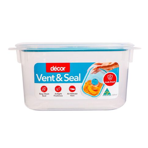 Decor Vent & Seal Plastic Oblong Clear 800ml