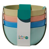 Living & Co Kids Bamboo Mix Bowls Multi-Coloured 4 Pack