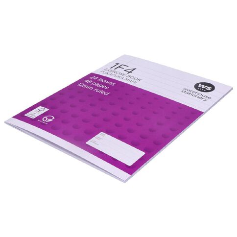 WS Exercise Book 1F4 12mm 24 Leaf Purple Mid