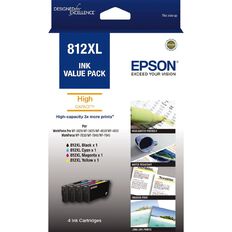 Epson Ink 812XL Value 4 Pack (1100 Pages)