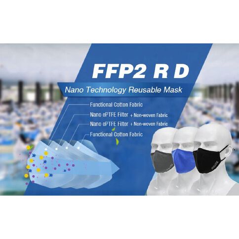 FFP2 RD Single Reusable Nanotech Face Mask Grey