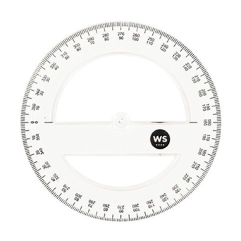 WS Protractor 360 10cm Clear