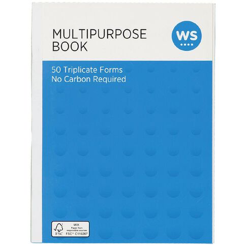 WS Triplicate Multipurpose Book 50 Form White A5