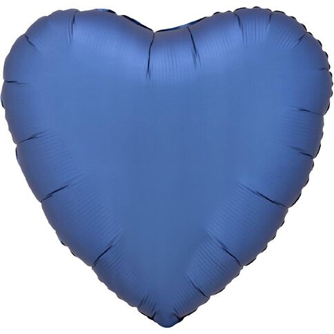 Anagram Satin Luxe Heart Azure Foil Balloon Standard 17in