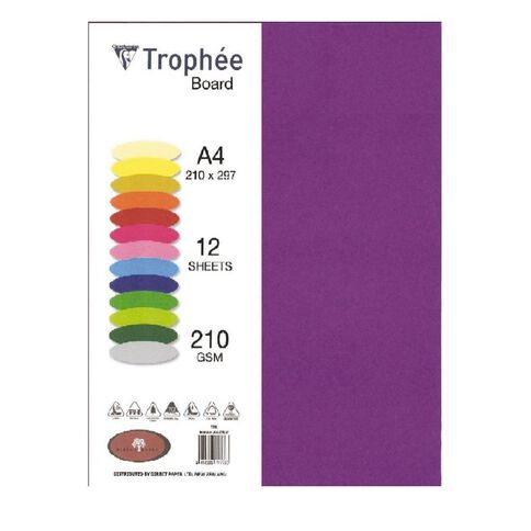 Trophee Board 210gsm 12 Pack Intensive Lilac Purple A4
