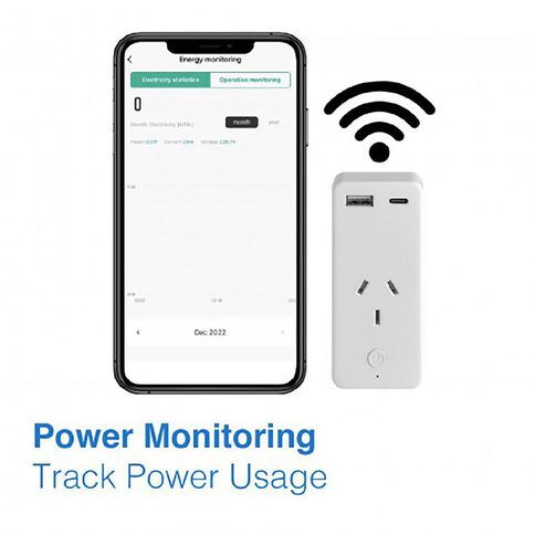 Laser Smart Wi-Fi Plug with Dual USB and Power Monitor