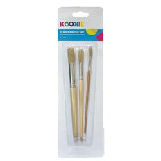 Kookie Hobby Wooden Brush Set 3 Pack