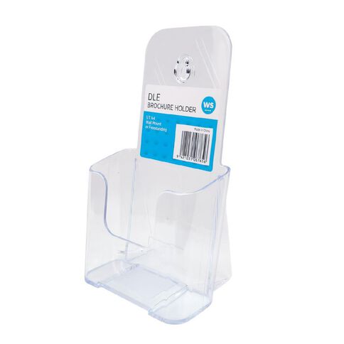 WS Brochure Holder Wall Mount DLE Portrait Single Clear