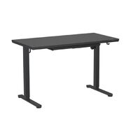 Workspace Height Adjustable Desk 1200W with Drawer Frosted Glass Black