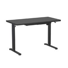 Workspace Height Adjustable Desk 1200W with Drawer Frosted Glass Black