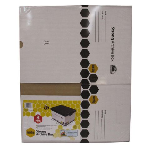 Marbig Archive Strong Boxes 3 Pack Wrapped
