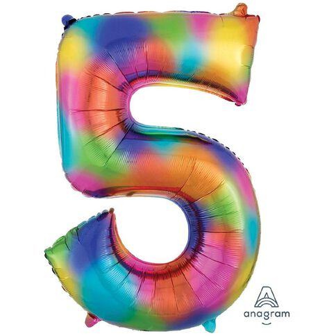 Anagram #5 Rainbow Foil Balloon Supershape 36in