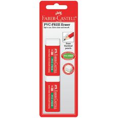 Faber-Castell Eraser PVC Free Medium 2 Pack White 2 Pack