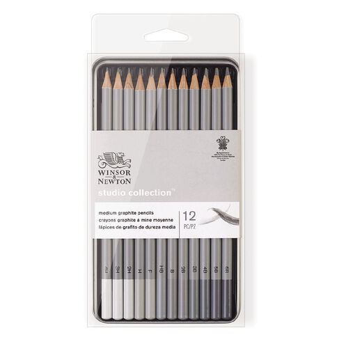Winsor & Newton Studio Graphite Pencils Medium 12 Pack