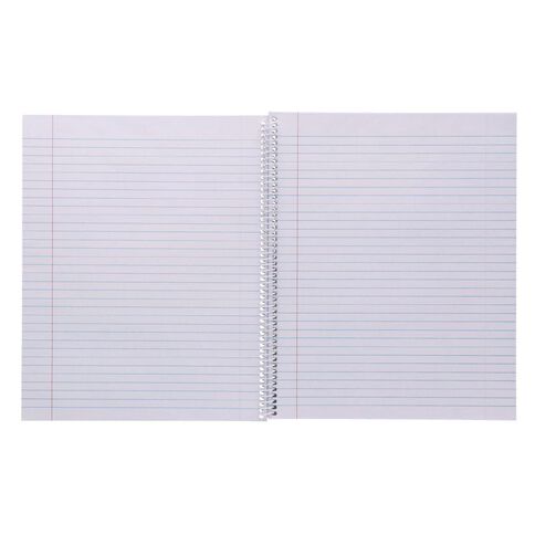 WS Exercise Book 8B5 7mm Ruled Spiral 50 Leaf Wiro Red Mid