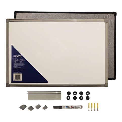Litewyte Whiteboard/Pinboard Combo 400mm x 600mm