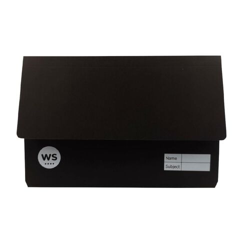 WS Manilla Document Wallet Black Foolscap