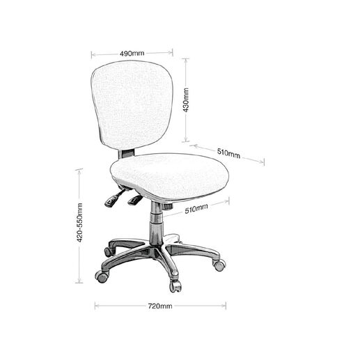 Eden Arena 3 Lever Midback Ergonomic Chair Atlantic