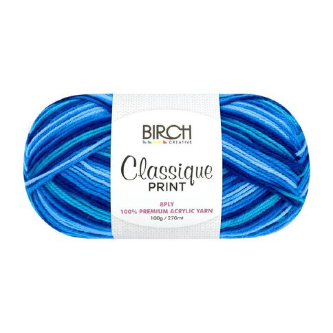 Birch Classique Yarn Prints 100% Premium Acrylic 100G 8Ply Blue