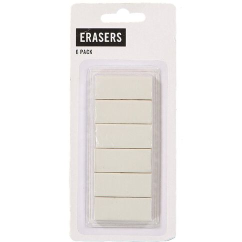 No Brand Erasers Small White 6 Pack