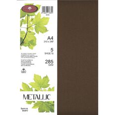 Direct Paper Metallic Board 285gsm 5 Pack Bronze A4