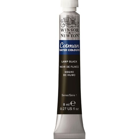 Winsor & Newton Cotman Watercolour Paint 8ml Lamp Black 337