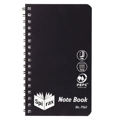 Spirax P561 Notebook 147mm X 87mm 96 Page Black