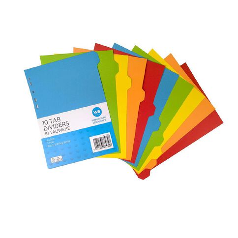 WS 10 Tab Dividers Cardboard A4