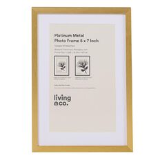 Living & Co Platinum Metal Photo Frame Gold 5in x 7in