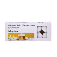 Living & Co Unscented Tealight Candles Large 10 Pack 10 Pack