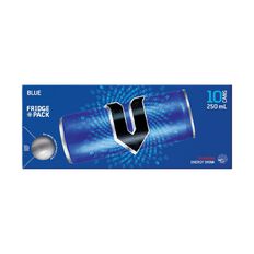 V Energy Drink Blue 250ml 10 Pack