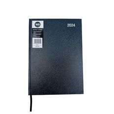 WS Date To Page Diary 2024 Black A4