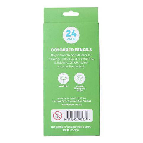 Jasart Coloured Pencils Multi-Coloured 24 Pack