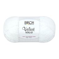 Birch Velvet Yarn 100% Polyester 100G White