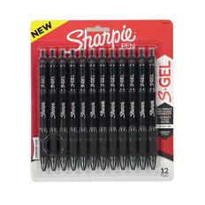 Sharpie S-Gel Retractable 0.7mm Gel Pen Black 12 Pack Black
