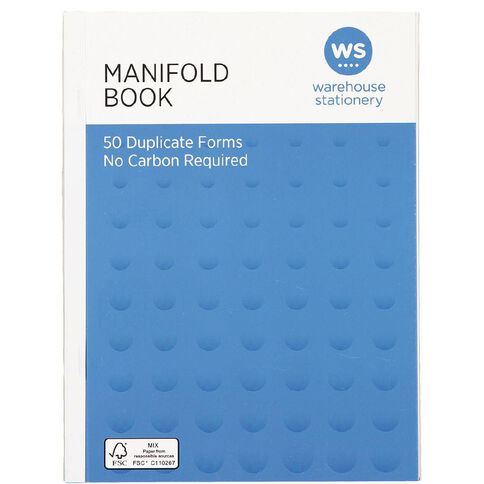 WS Manifold Book Feint Ruled Duplicate A5