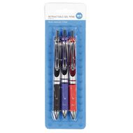 WS Retractable Metal Barrel Gel Pen Assorted Assorted 3 Pack