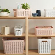 Living & Co Narrow Wave Storage Bin White 5L