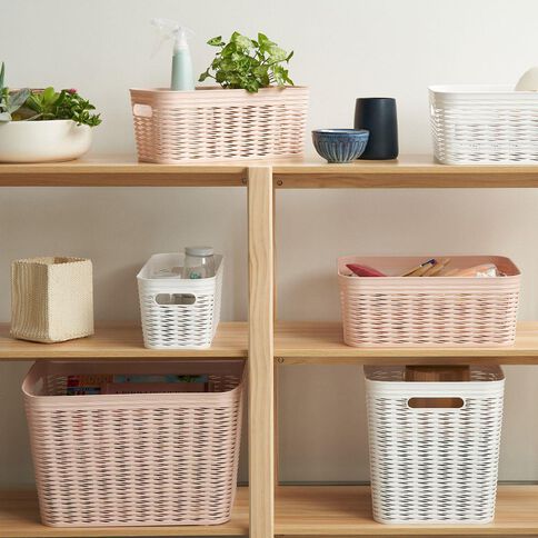 Living & Co Narrow Wave Storage Bin White 5L